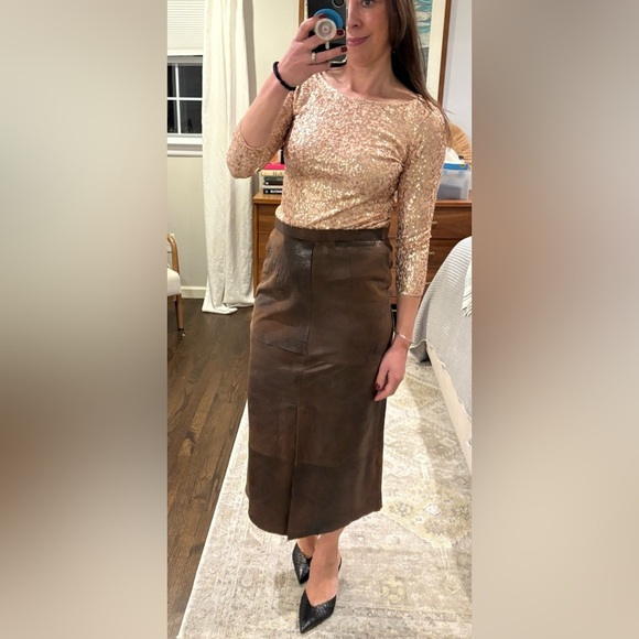J Crew Rose Gold Sequin Tee - Picture 1 of 8